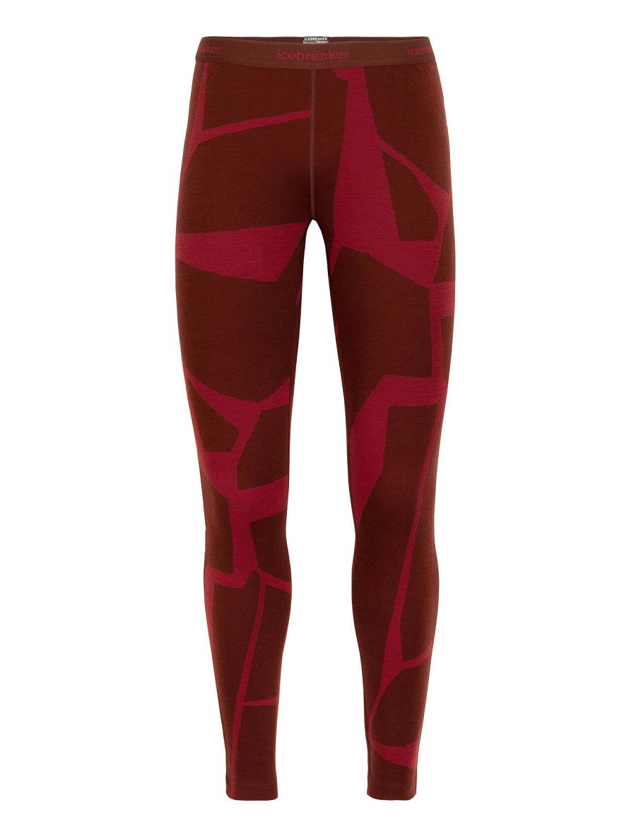 Leggings Icebreaker Merino 250 Vertex Thermal Fractured Landscapes Femme Rose | FR 1541OKIR